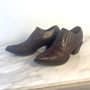 Durango ankle boots, Western, Stitched, Cowboy,Cowgirl, Boots,Brown Leather, size 6