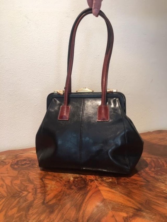 Rina Rich Satchel PurseFaux Leather Shoulder Bag Black | Etsy