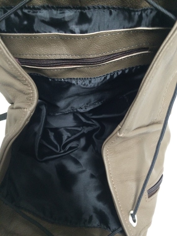 Backpack bag,Leather backpack, large ,matte gray,… - image 2