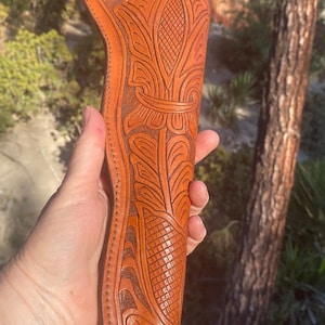 RJ Williams, Rio Leatherworks, Tooled Leather Knife Holster, Vintage