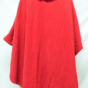 Poncho top, Large Red Poncho Black Collar,red,black,poncho ,Christmas,Halloween image 3