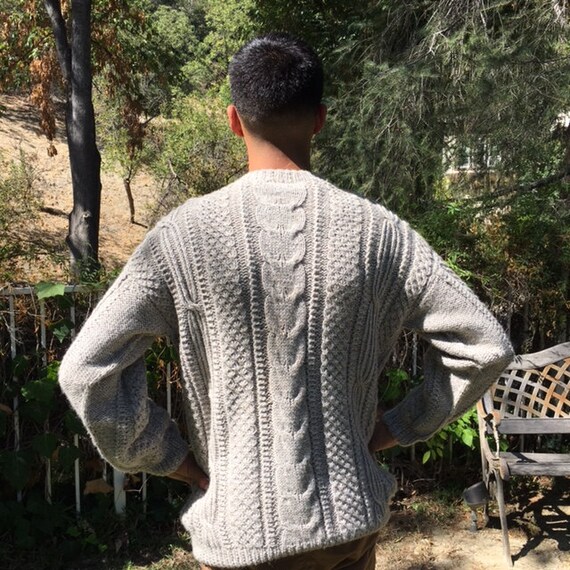 Men's gray sweater, medium, soft,acrylic sweater - image 3