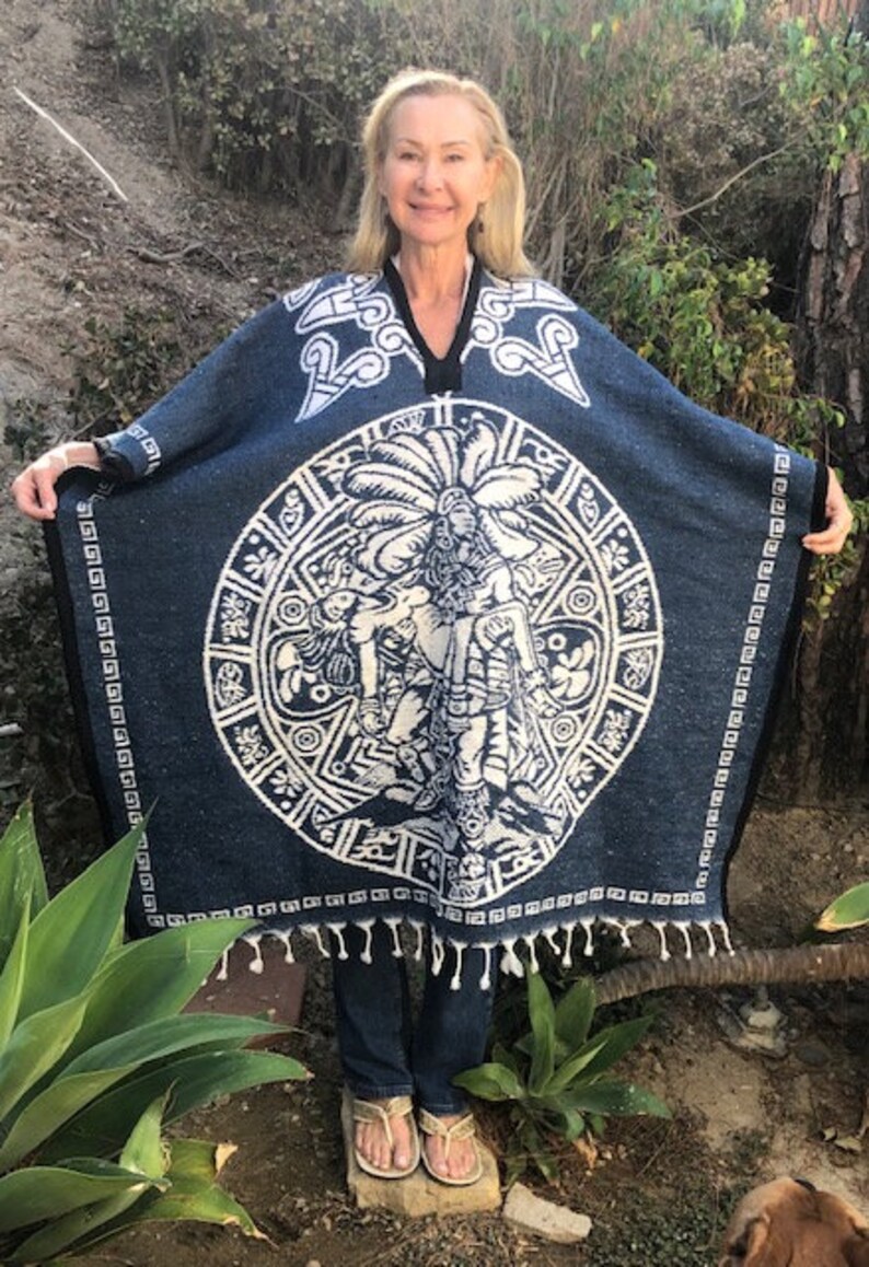 Aztec Rug Poncho Poncho Top,large Poncho, Blanket Poncho, Aztec Indian God Poncho ...