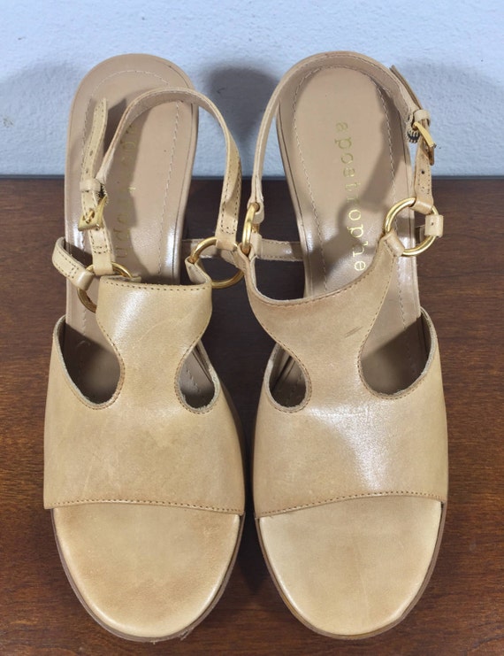 Apostrophe, Tan Leather Heels, 7.5, Shoes - image 5