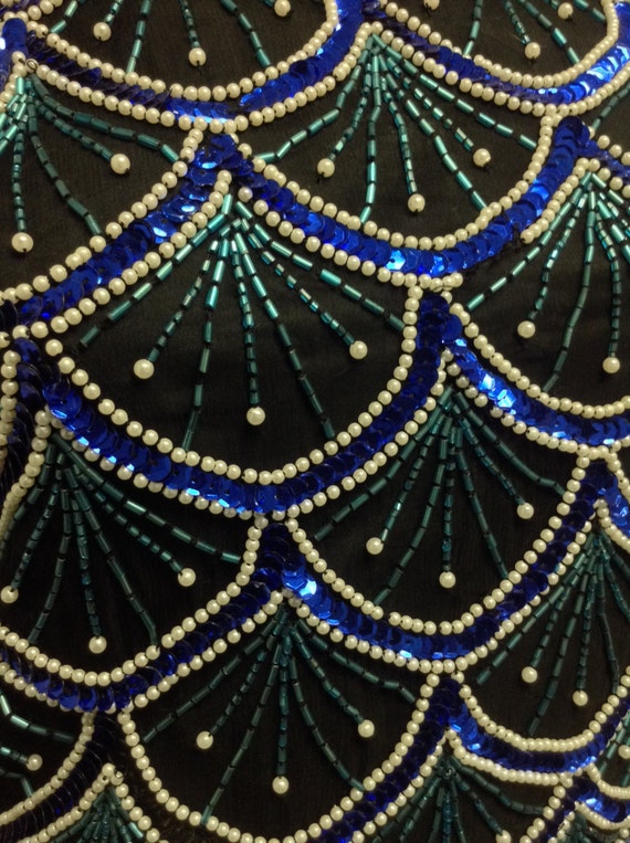 Beaded Sequin Top, Blue ,Green, White, Formal top… - image 2