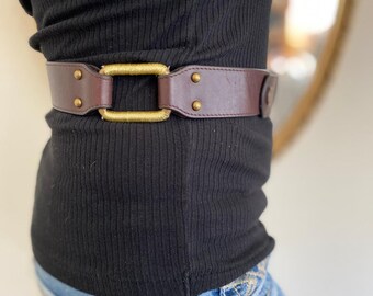 Juicy Couture, Brown Leather Belt, Brown, Fits 29