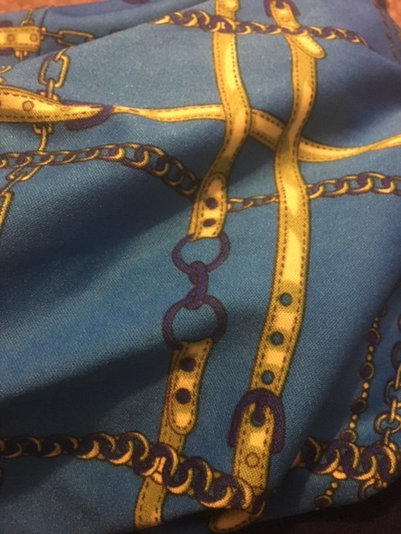 Blue Gold Dress Size 2 Chains Belts Polyester Dress Etsy