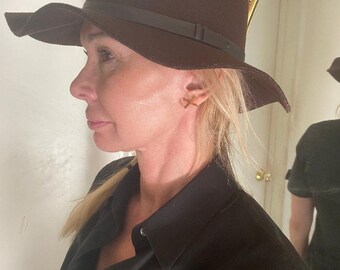 NWT Marciano Wool Felt Floppy Hat NICOLE MARCIANO Brown Wool and Felt Hat , With Tag - Etsy main image 2