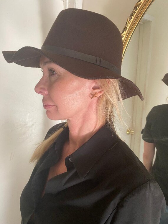NICOLE MARCIANO Brown Wool and Felt Hat , With Tag - Etsy 