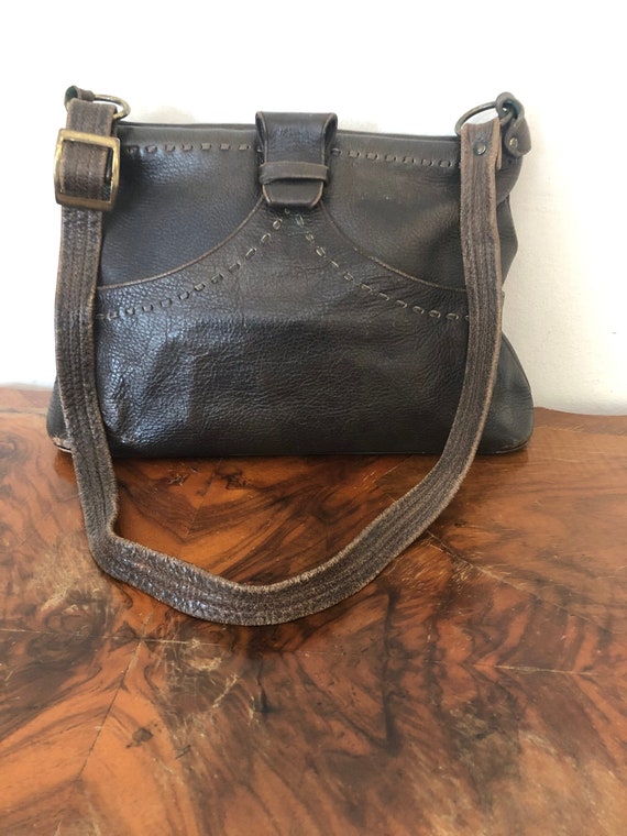 Justin 1970s brown leather purse, shoulder bag - image 2