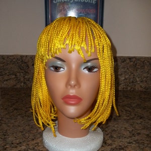 Costume wig,yellow wig, Yellow Braided wig,Halloween wig,Mannequin wig, By La Buosse