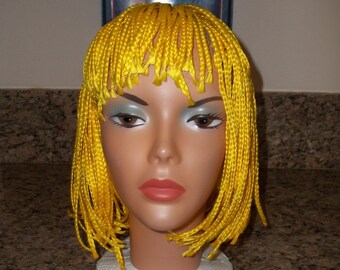 Costume wig,yellow wig, Yellow Braided wig,Halloween wig,Mannequin wig, By La Buosse