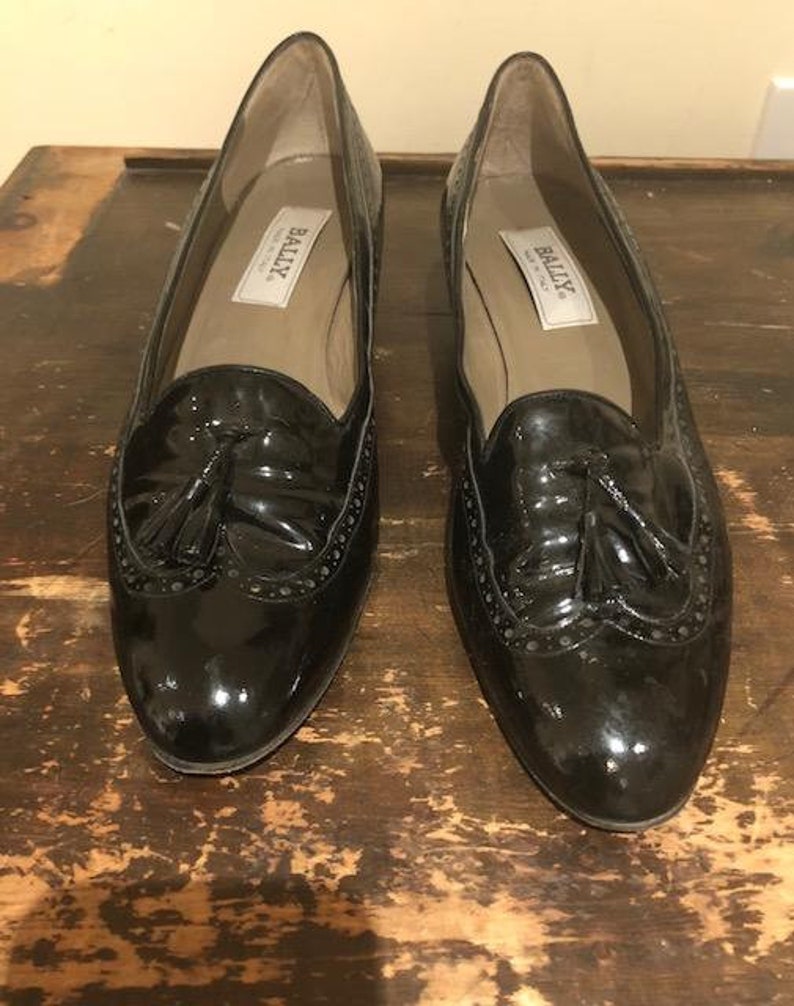 BALLY Black Patent Leather Shoes Size 10 10 Narrow | Etsy