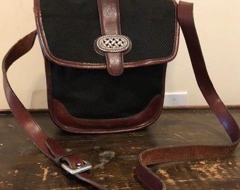 Brighton leather purse,canvas, Leather, Black ,Brown ,bags ,purses, Shoulder bag,saddle bag