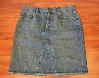 Calvin Klein ,Denim Skirt, Size 10 ,10,Blue,embroidered,mini skirt