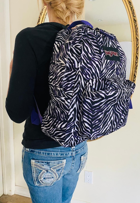 Jansport Backpack,backpack bag, Purple, Black,Zebr