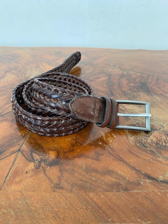 Perry Ellis mans belt, Woven Leather belt, 36", Br