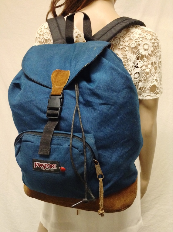 Jansport Backpack, Leather Bottom ,Teal Blue,Backp