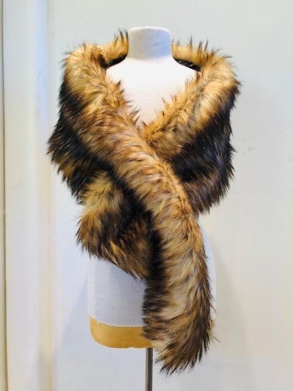 Faux Fur Stole, Brown Faux Fur Shawl, Faux Fur Wra