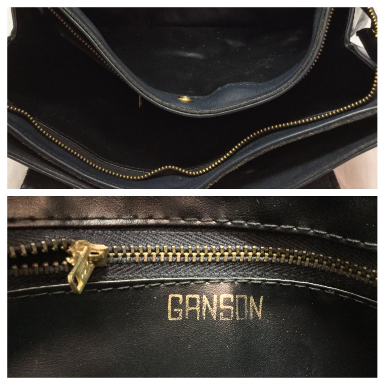 Ganson Leather Tote Bag Purseblue Leather Bags Purses Etsy