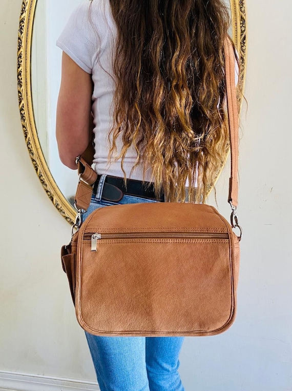 Brown leather purse, Cross Body, shoulder bag,Orga
