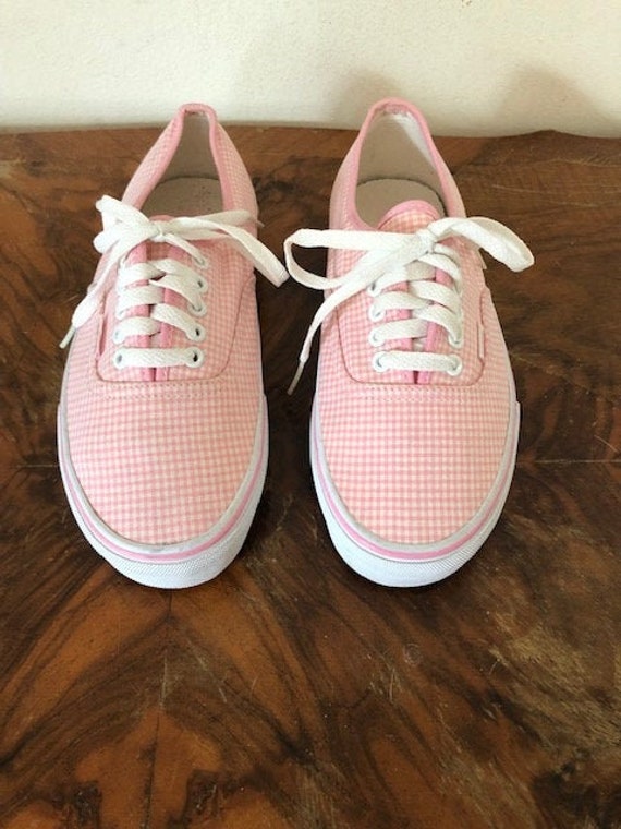 Vans, size 9, Pink, white, checkered shoes