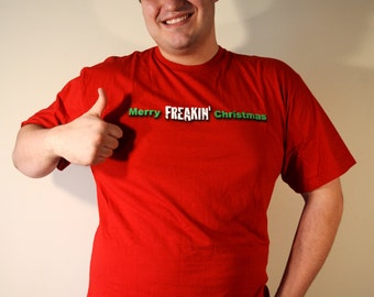 Merry Freakin' Christmas Red Herren T-Shirt T-Shirt Groß