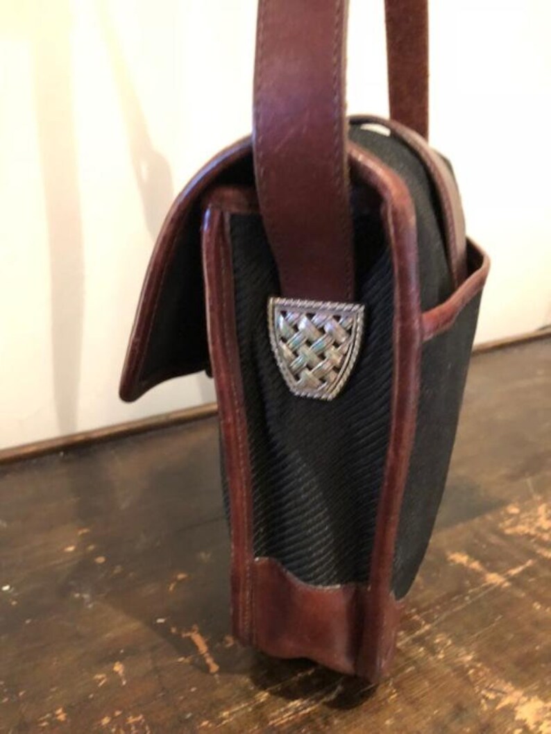 Brighton lederen tas, canvas, Leer, Zwart, Bruin, tassen, portemonnees, Schoudertas, zadeltas afbeelding 5