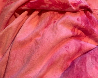 5 yards Pink soft cotton tye dye fabric x 44"