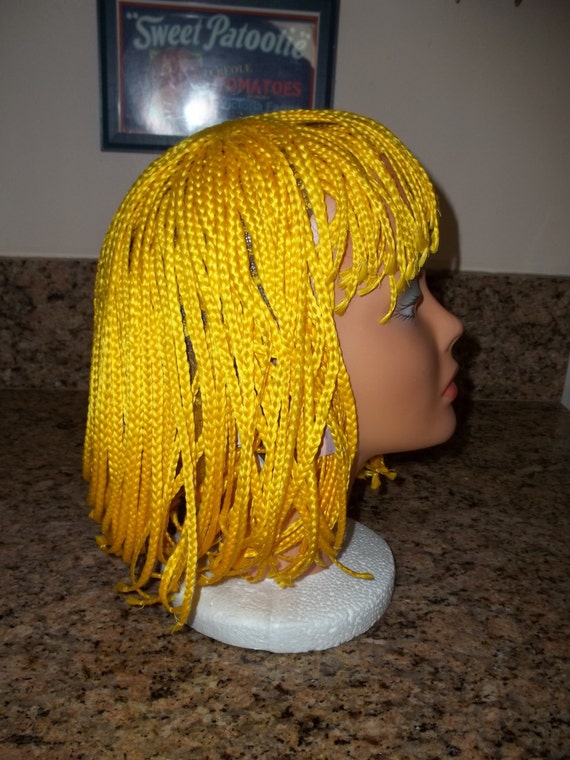 Costume wig,yellow wig, Yellow Braided wig,Hallow… - image 2