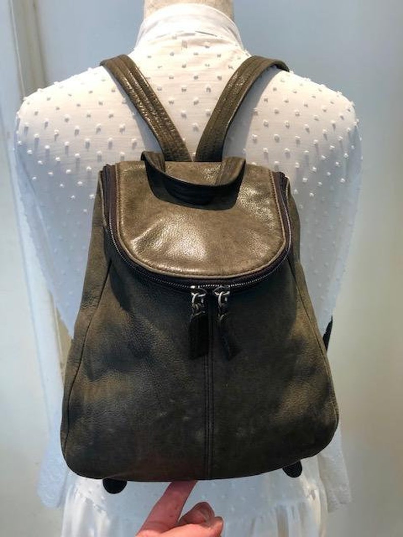 tignanello black leather backpack