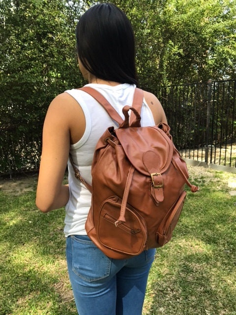 Vintage Backpack bag,brown leather ,backpack,back pack