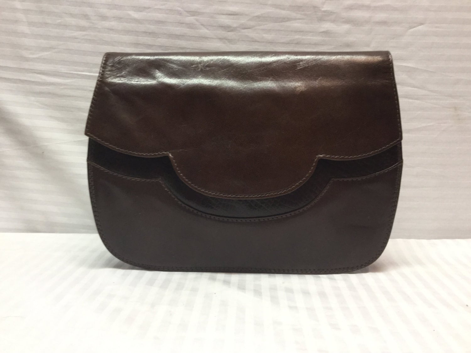 Amelia Berko, Leather Clutch,brown leather,purse, Clutch, Bag, Made in Greece