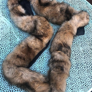 Luxurious Fur Collar, fur scarf,Brown,Faux fur,Scarf, collar,wide fur collar