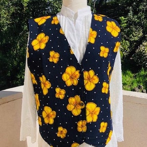 Beaded Vest,Large,Black,yellow,Gold,polka dot,L,Vest