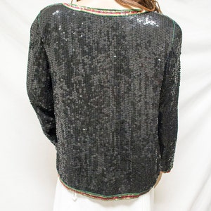 Joseph Le Bon,beaded top,1980s, 80s, Beaded ,Sequin, Women's, Medium, Blouse image 4