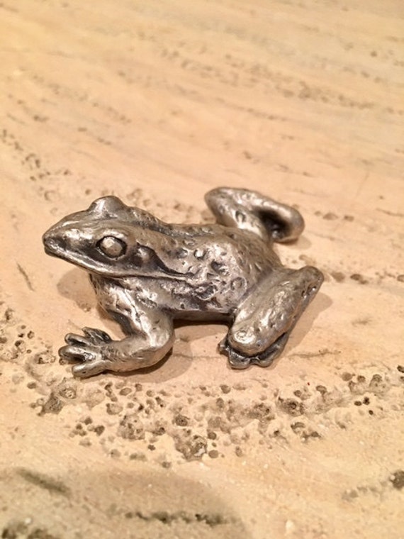 Pewter Frog Bull Frogpewter Figurine Etsy