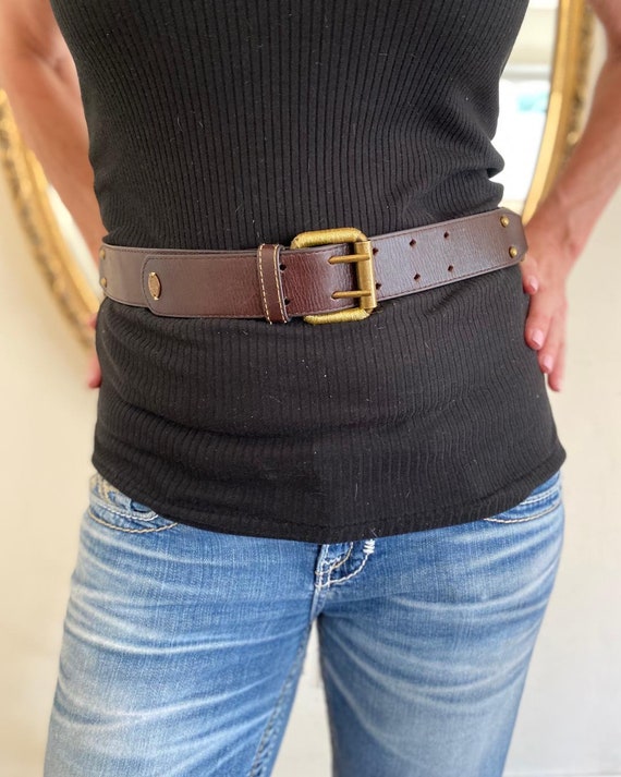 Juicy Couture, Brown Leather Belt, Brown, Fits 29"