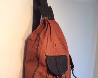 Bolso mochila, mochila de cuero, grande, mochila de cuero, marrón, negro, bolso bikers