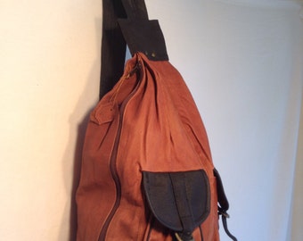 Backpack bag, leather backpack,large, leather back pack, brown, black , Bikers Bag