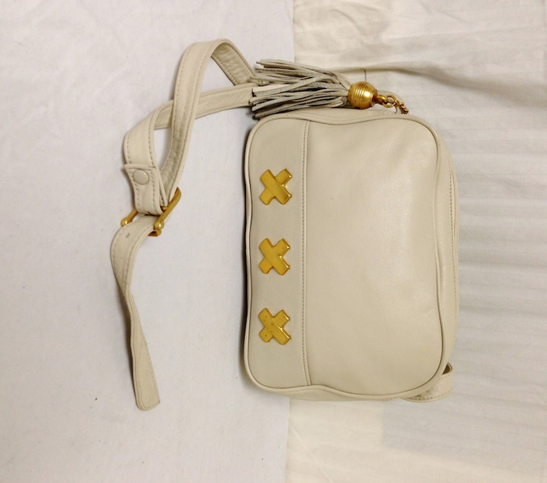 Courtenay leather purse, bag ,Tan, Bone ,Shoulder Bag, Bags purse, withTassel image 1