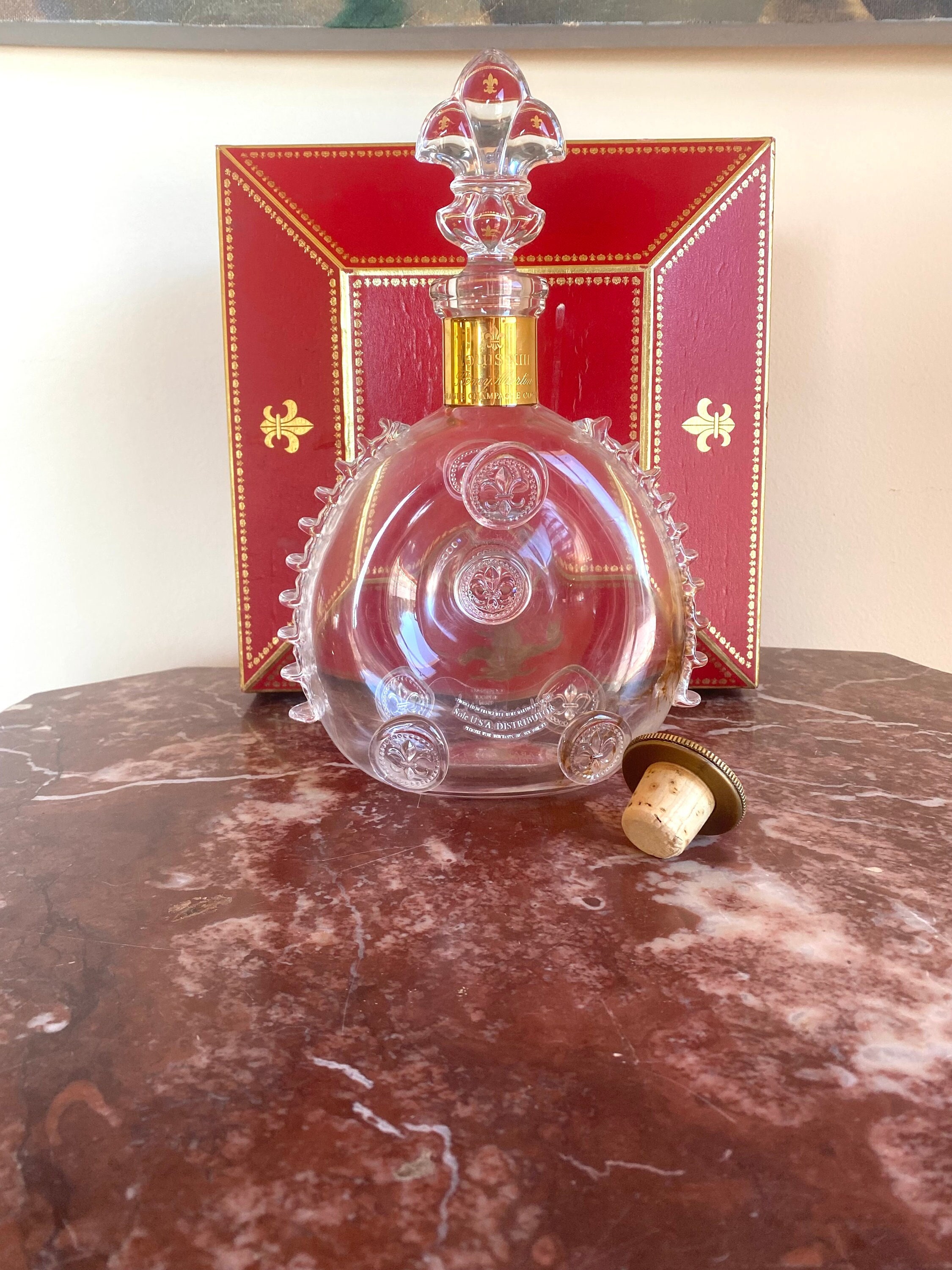 B. 1980s Remy Martin Louis XIII Baccarat Crystal Bottle With 