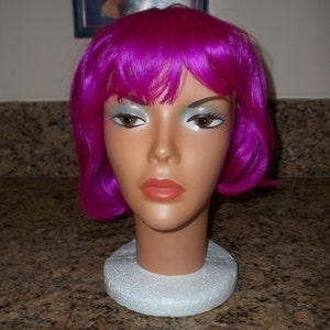 Costume wig, Hot Purple,purple, Halloween Costume ,Synthetic Hair, By La Buosse, Free shipping in the US