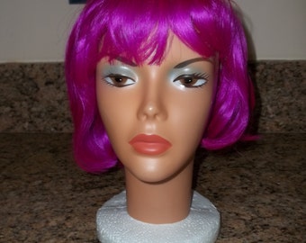 Costume wig, Hot Purple,purple, Halloween Costume ,Synthetic Hair, By La Buosse, Free shipping in the US