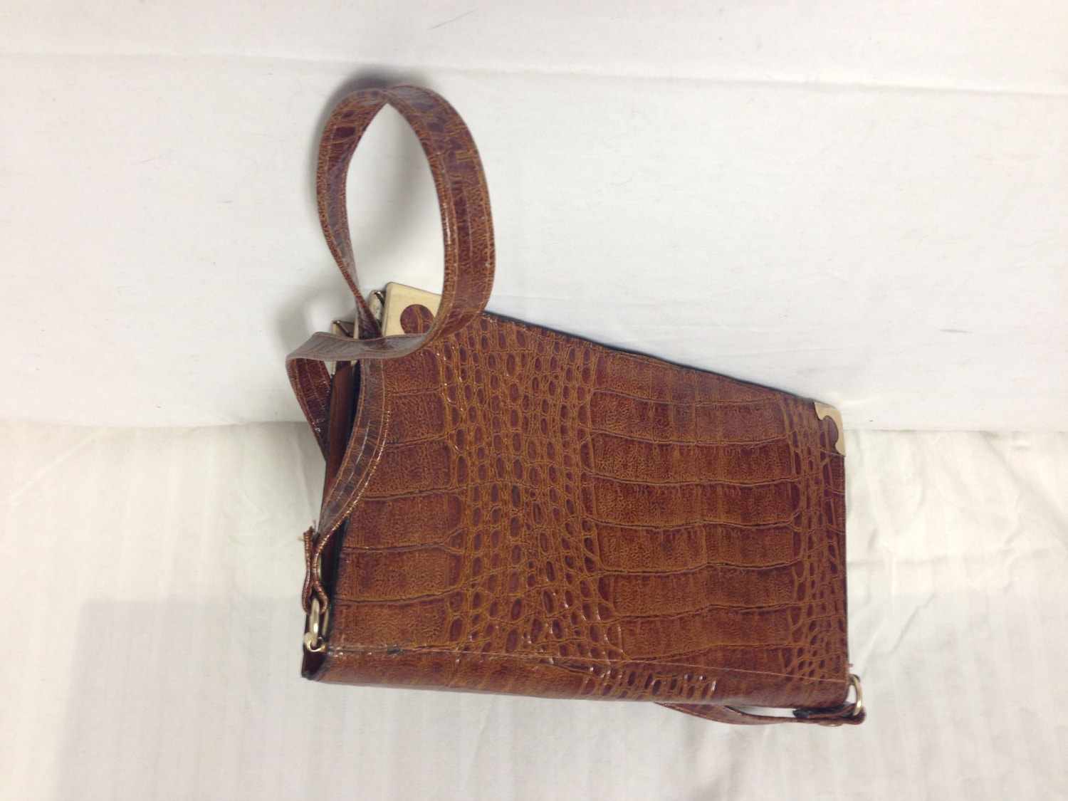 Embossed Faux Leather Handbag main image 1