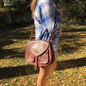 Cross Body Purse, brown leather, cross body, saddle bag purse, shoulder bag image 1