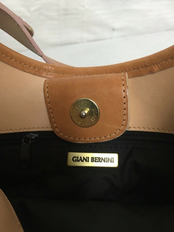 Giani Bernini ,Black Canvas ,Brown Leather, Purse ,Shoulder Bag