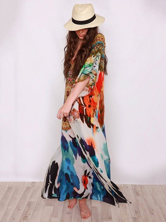 Gorgeous Kaftan dress printed flowers,Maxi dress,… - image 4