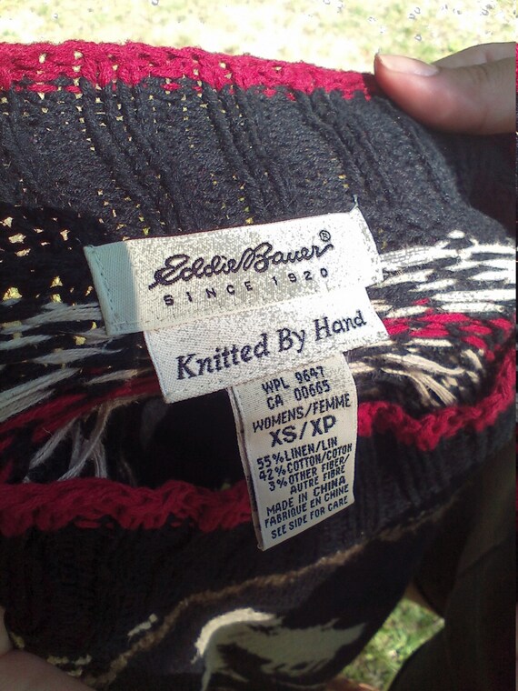 Eddie Bauer,knit Sweater,small,black,sweater,ski Sweater - Etsy
