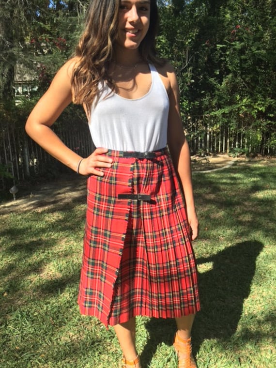 Black and white top plaid skirt xs